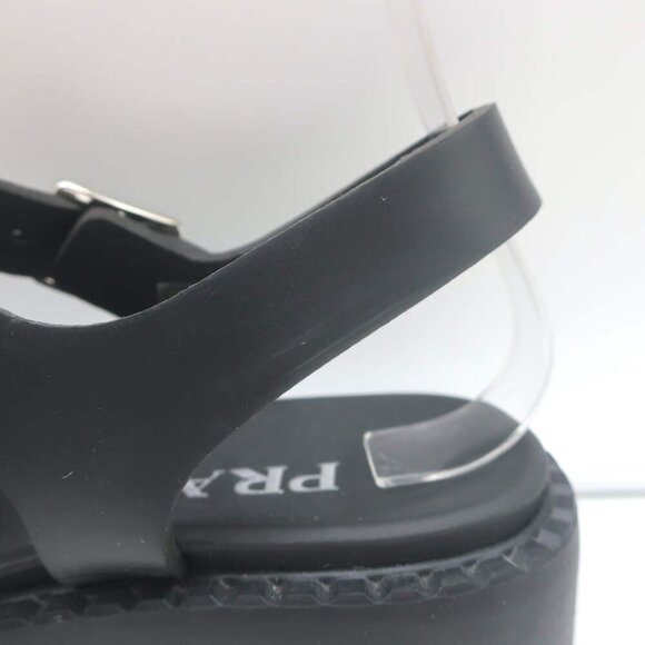 Prada Soft Cage Rubber Fisherman Sandals Black Size 35 - Picture 13 of 16